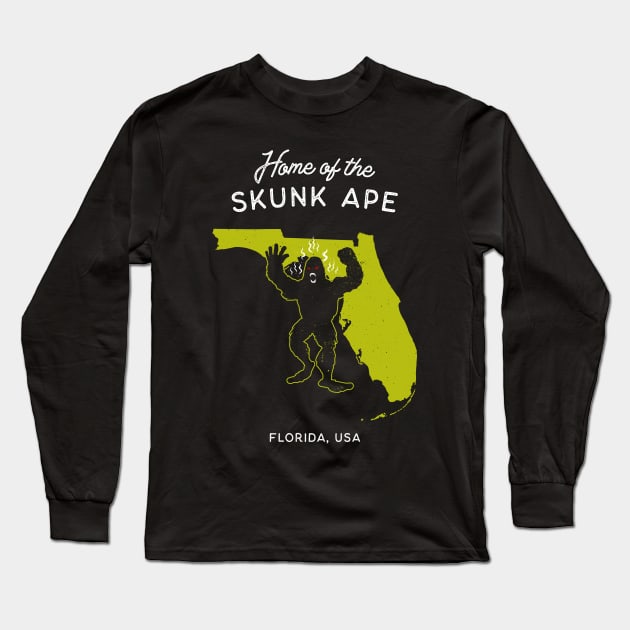 Home of the Skunk Ape - Florida USA Long Sleeve T-Shirt by Strangeology